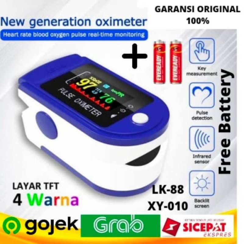 Promo Fingertip Pulse Oxymeter Oxineter Spo2 Alat Ukur Kadar Oksigen ...