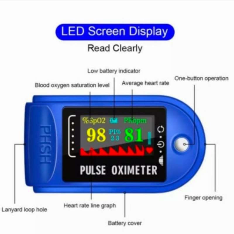 Promo Fingertip Pulse Oxymeter Oxineter Spo2 Alat Ukur Kadar Oksigen ...