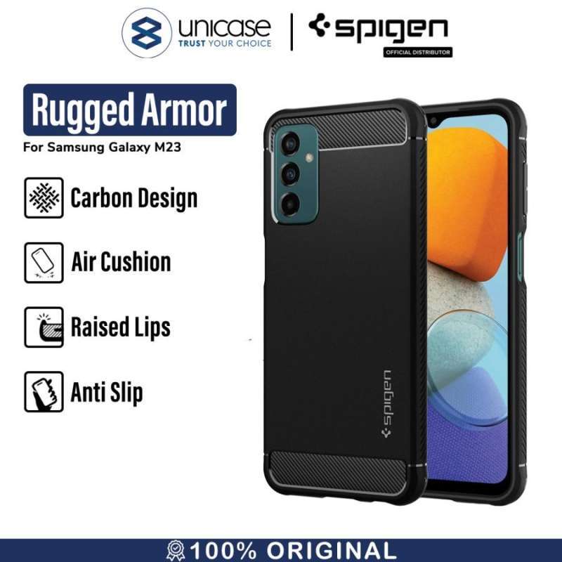 Case Samsung Galaxy M23 5G Spigen Rugged Armor Softcase Carbon Casing