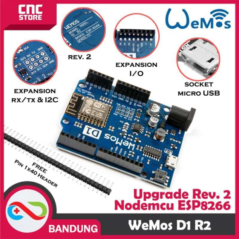 Promo Wemos D1 R2 Wifi Esp8266 Uno Based Board Devlopment Nodemcu 4mb ...