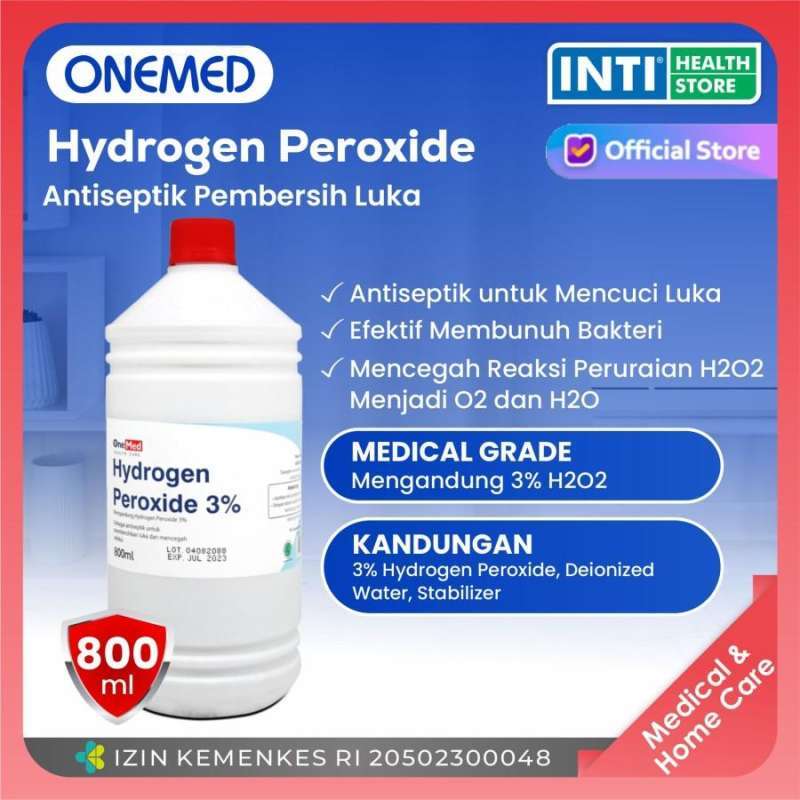 Brand H2o2 Jual Onemed H2o2 Hydrogen Peroxide 3% 800 Ml Di Seller Inti Health ...