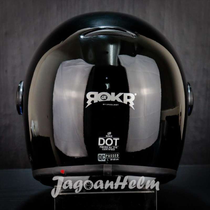 Jual Jpx Helm Jp Rokr Solid | Super Black Silver | Retro Classic - M Di ...