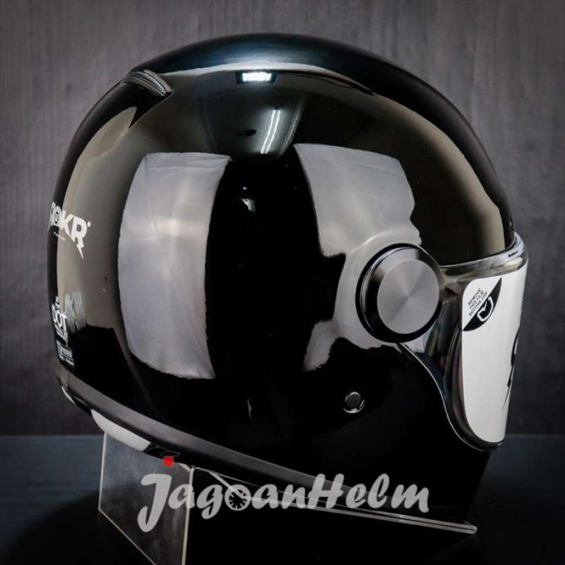 Jual Jpx Helm Jp Rokr Solid | Super Black Silver | Retro Classic - M Di ...