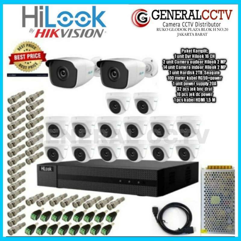 Paket Cctv Hilook 16 Camera MP Turbo HD Paket Komplit