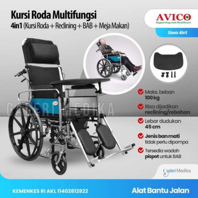 Promo () Kursi Roda 4 In 1avico - Kursi Roda Multi Fungsi Diskon 33% Di ...