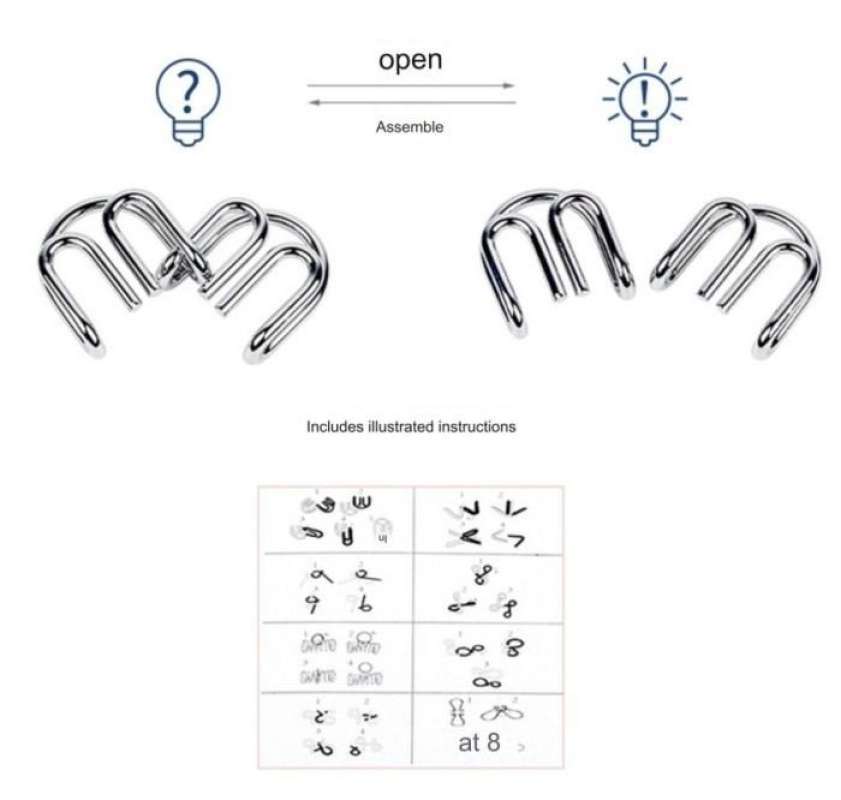 Promo Metal Ring Wire Puzzle 8 In 1 Brain Teaser Mainan Puzle Logam ...