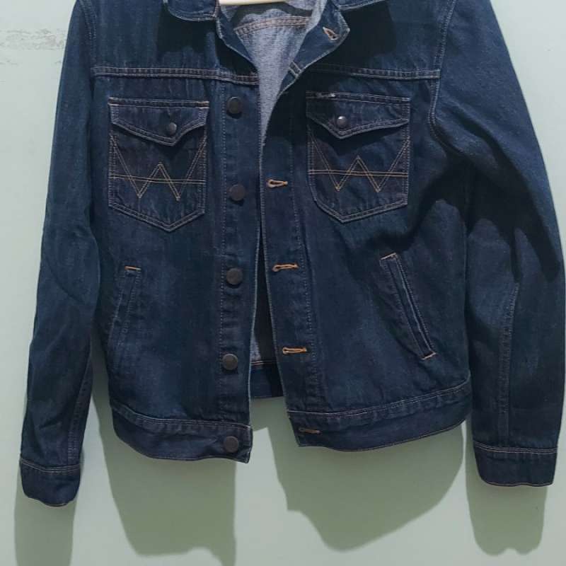 jaket jeans wrangler pria