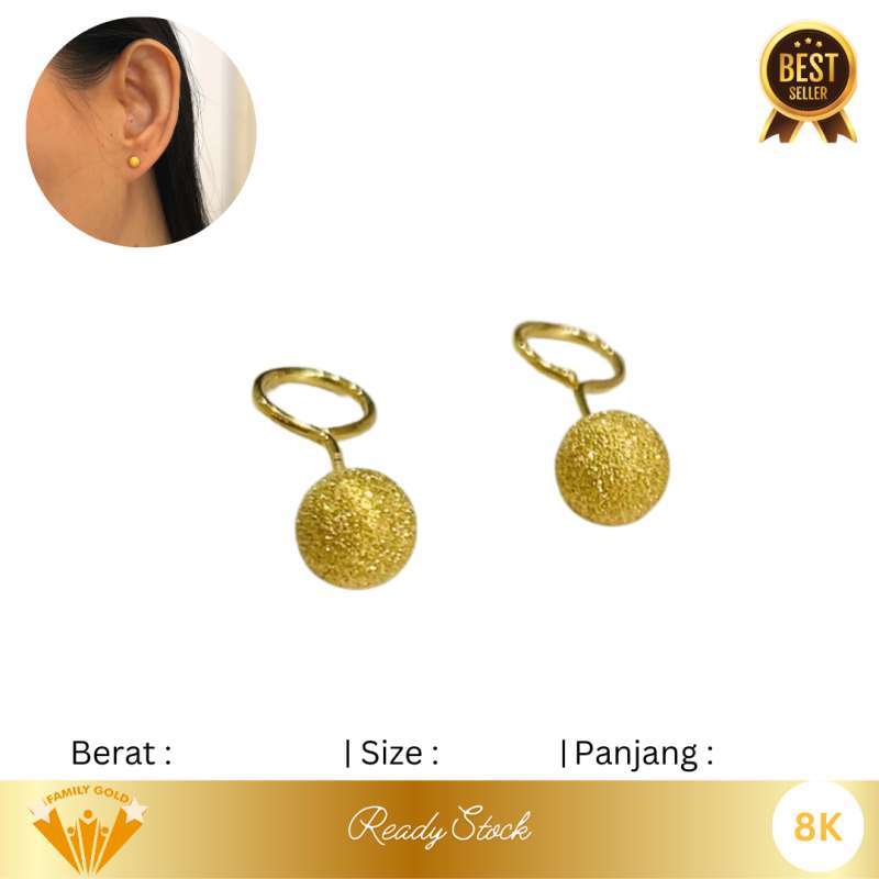 Jual Anting Emas Kadar 8k Model Toge Bola Pasir Family Gold Di Seller
