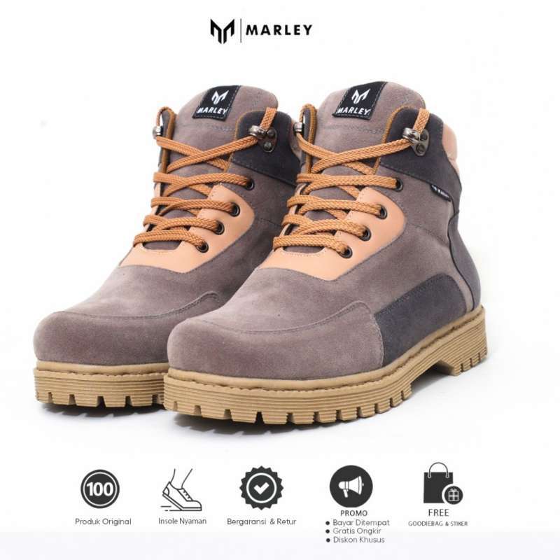 Sepatu Boots Pria Sepatu Kets Kuliah Kerja Hangout Victor 14 Abu