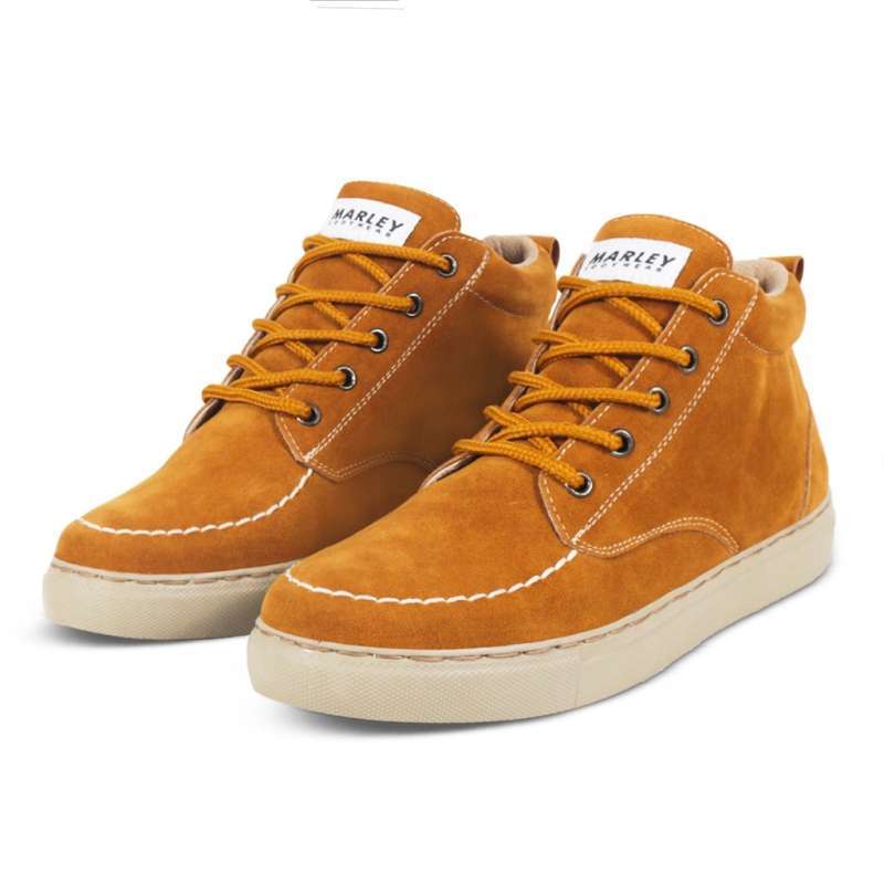 Sepatu Sneakers Wanita Semi Boots Casual Kerja Aurora 01 Tan Bahan Suede