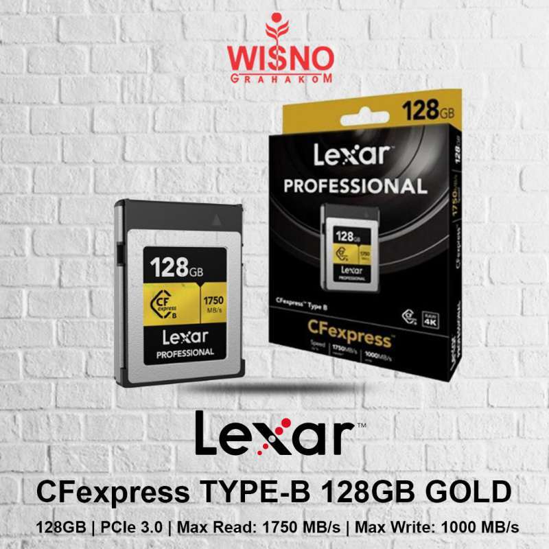 Lexar CFexpress Professional 128GB, Type B, 1000MB/s, 4k Video Recorder, Silver Series, Grey