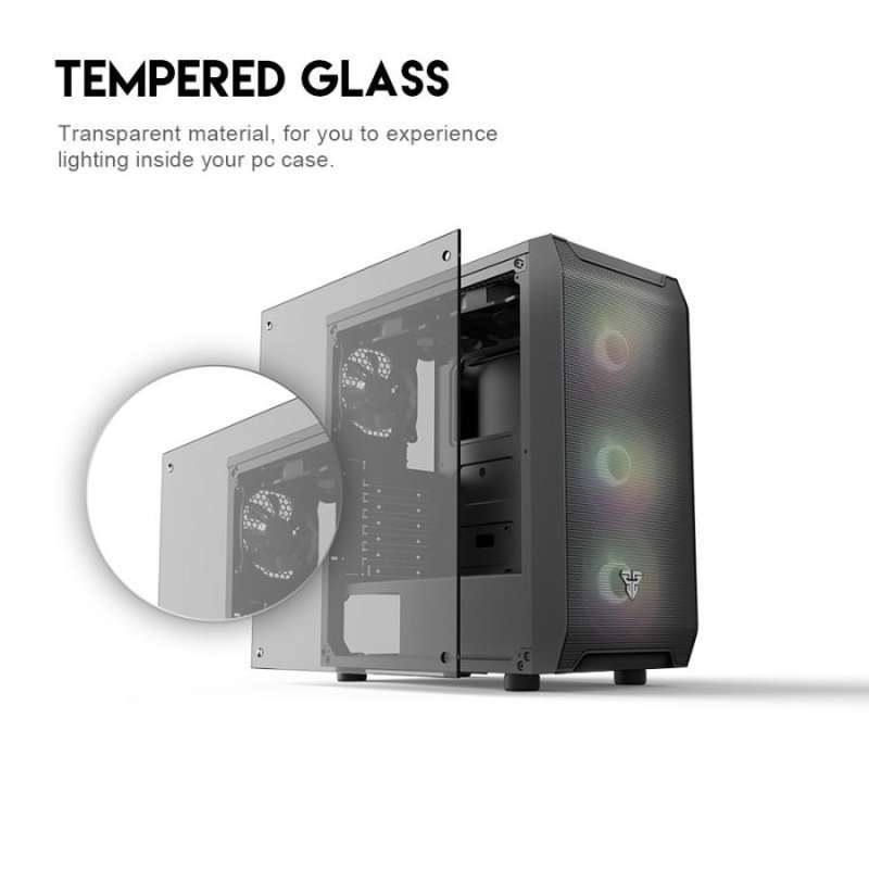 Jual Fantech Gaming Cpu Case Casing Aero Cg80 Atx Tempered Glass ...