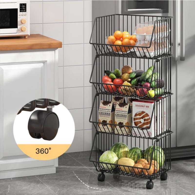 Promo Rak Dapur Roda Susun Tingkat Galon Kitchen Rack Salon Besi ...