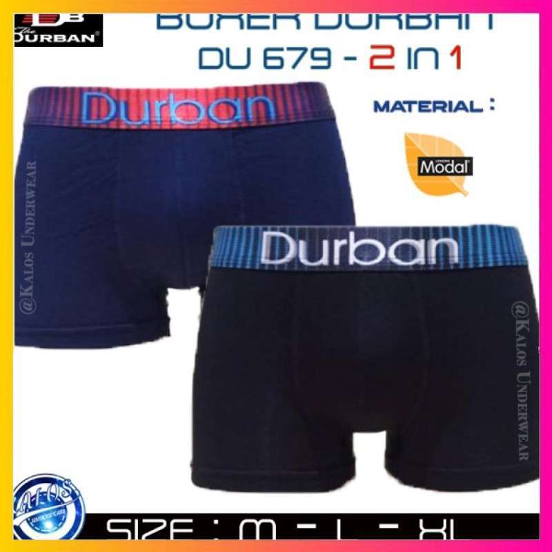 Jual Celana Dalam Boxer Pria Durban Du 679 Bahan Modal Isi 2 - L Di ...