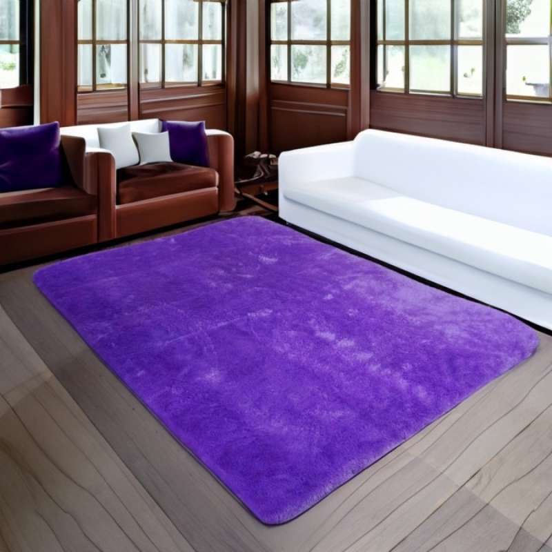 Promo Karpet Bulu Rasfur Rafsur Uk 150 X100 X 2,5 Cm Lp - Ungu Muda ...