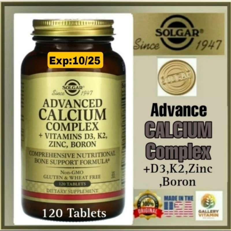 Promo Adv Calcium Complex+vitamin D3,k2,zinc+boron Solgar 120 V4caps ...
