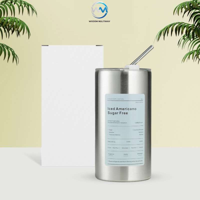Jual Tumbler Coffee Americano Cup Stainless Steel Free Sedotan - 600ml ...