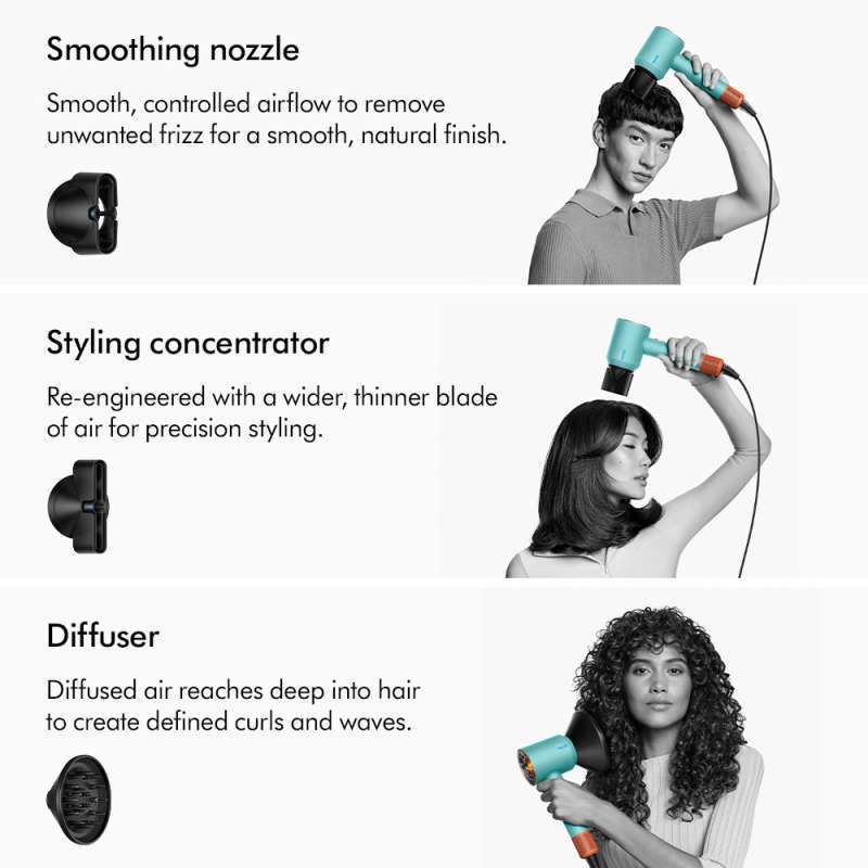 Dyson Supersonic Nural Hair Dryer HD16 (Ceramic patina/Topaz) Pengering  Rambut Cepat kering Melindungi kulit kepala Kontrol panas cerdas