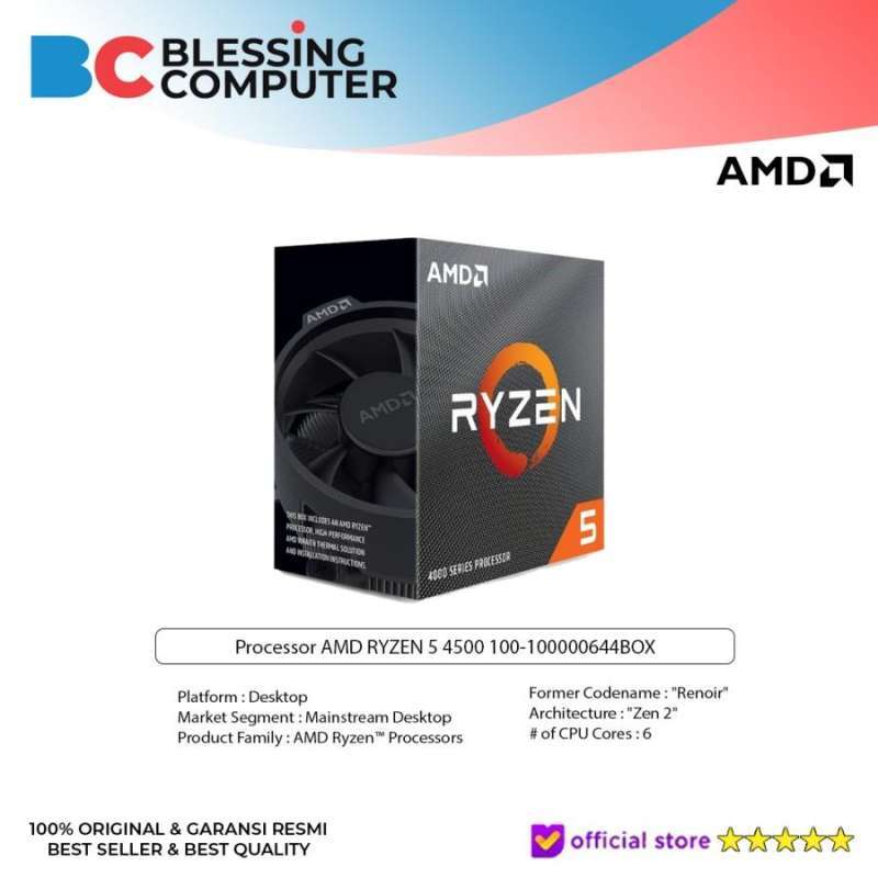 Amazon | AMD Ryzen 5 4500 with Wraith Stealth Cooler 3.6GHz