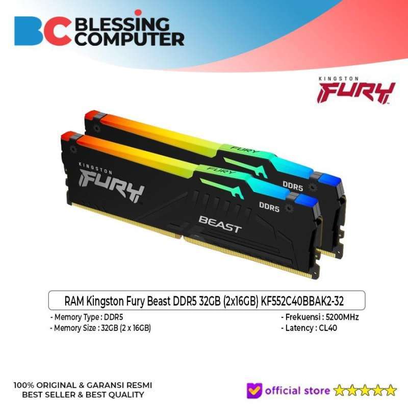 Kingston Best Ram Without Rgb Jual RAM Kingston Fury Beast Ddr5
