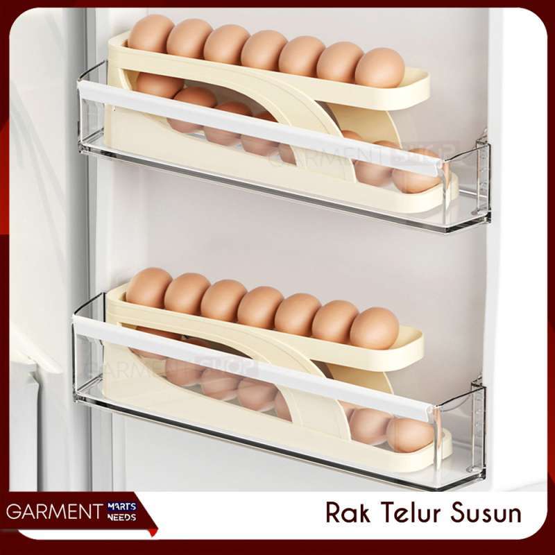 Promo Rak Telur 4 Tingkat Bergulir Otomatis Tempat Dispenser ...
