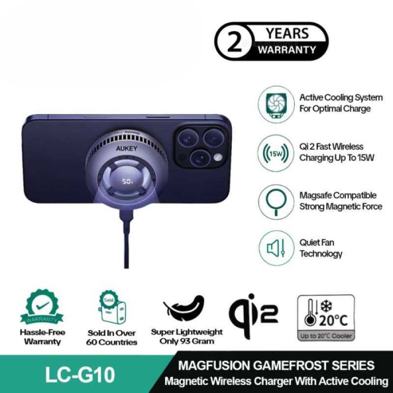 Jual Aukey Magfusion Gamefrost Qi2 Active Cooling Wireless