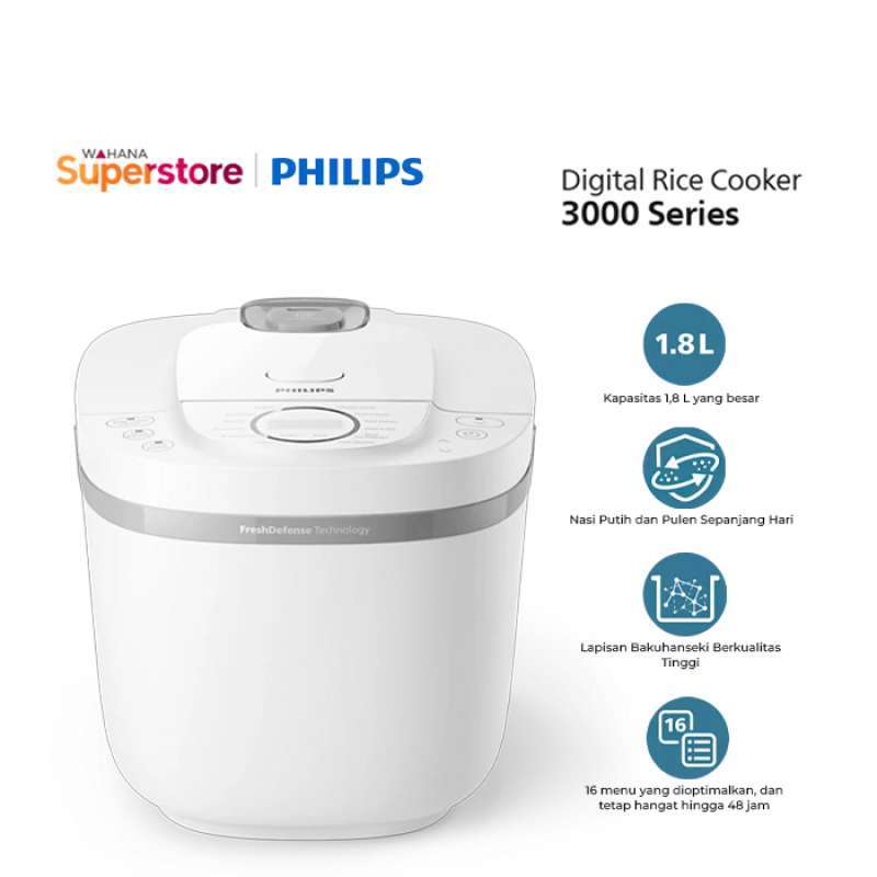Philips Rice Cooker Digital 3000 Series 1,8 L HD4716/30 HD-4716/30