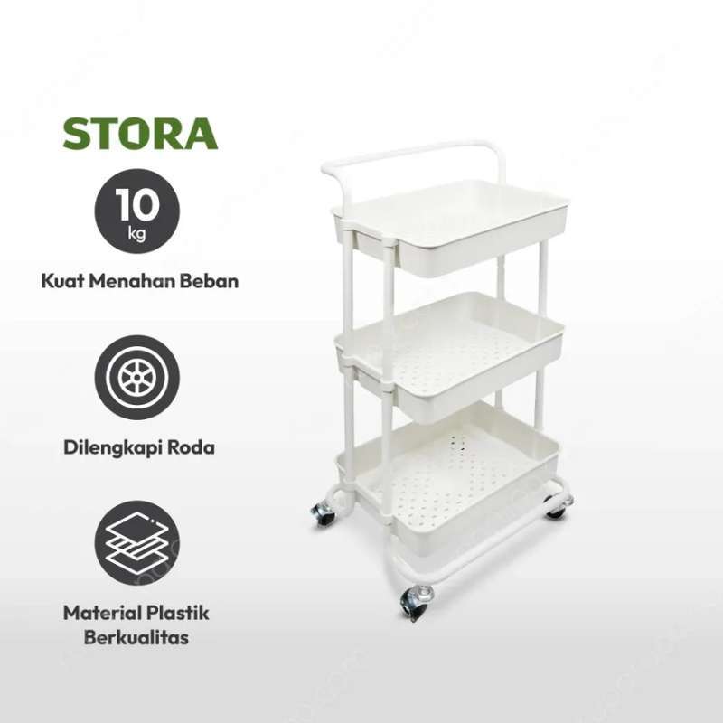 Promo Rak Troli Dapur 3 Tingkat Troli Keranjang Organizer Bayi Kamar