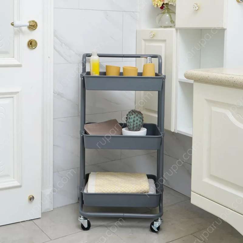 Promo Rak Troli Dapur 3 Tingkat Troli Keranjang Organizer Bayi Kamar