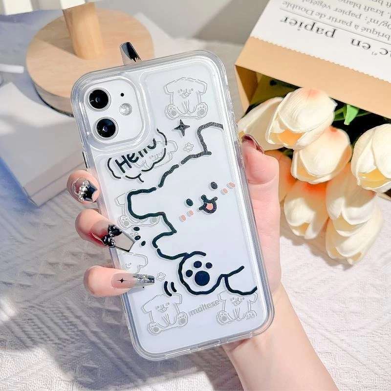 Case For IPONE 6+ 7+ 8+ X XS XR 11 12 13 14 15 I6 PRO MAX Hello Bear  Clear Softcase Casing Hp