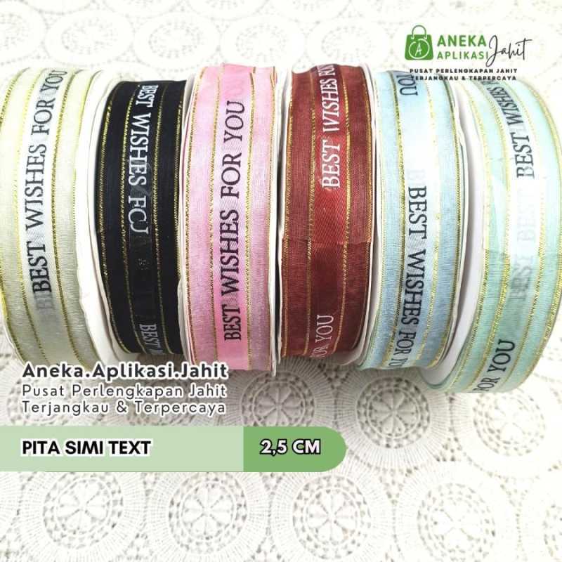 Jual 1 Meter Pita Simi 1 Inch (2,5 Cm) Best Wishes For You Di Seller ...