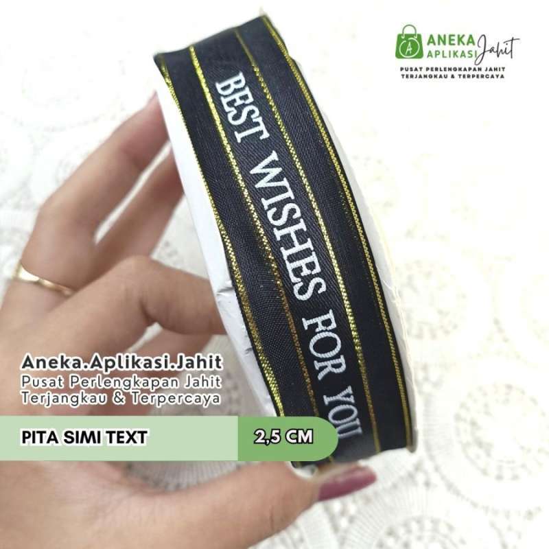 Jual 1 Meter Pita Simi 1 Inch (2,5 Cm) Best Wishes For You Di Seller ...