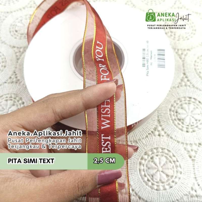 Jual 1 Meter Pita Simi 1 Inch (2,5 Cm) Best Wishes For You Di Seller ...