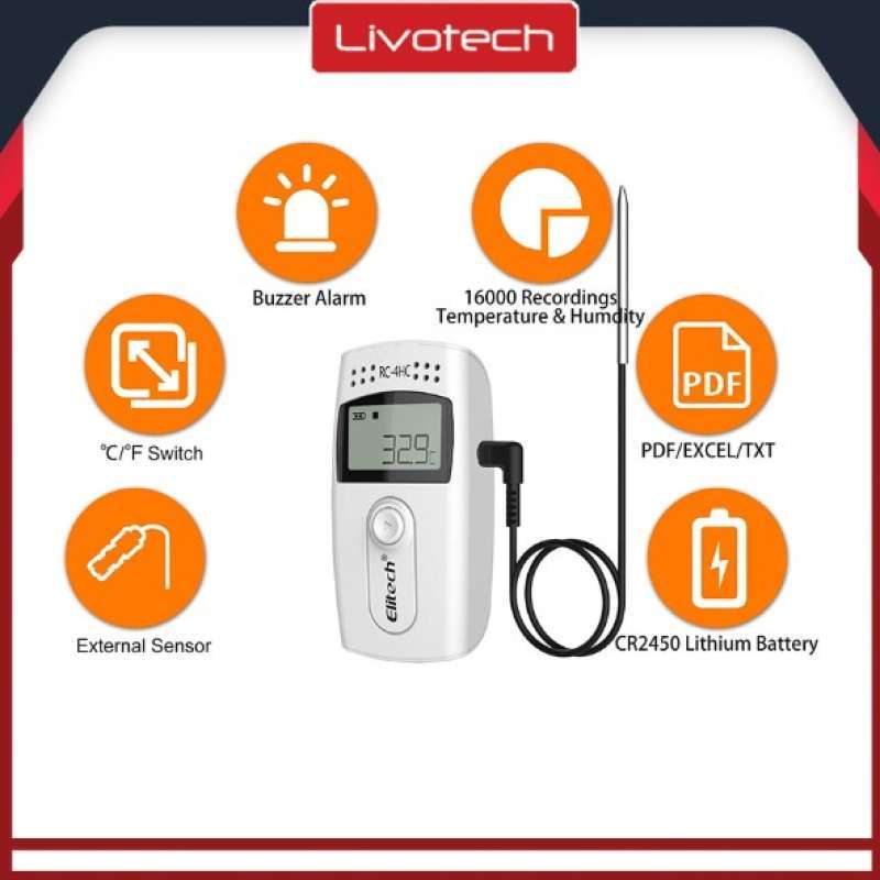 Jual Elitech Rc-4 USB Temperature Data Logger+external Sensor Rc4 ...