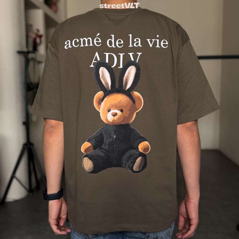 Jual Adlv Rabbit Bear Doll Logo Short Sleeve T-shirt Acme De