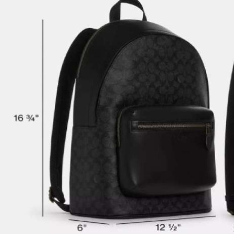 Promo Coach West Backpack In Signature Canvas/gunmetal/charcoal