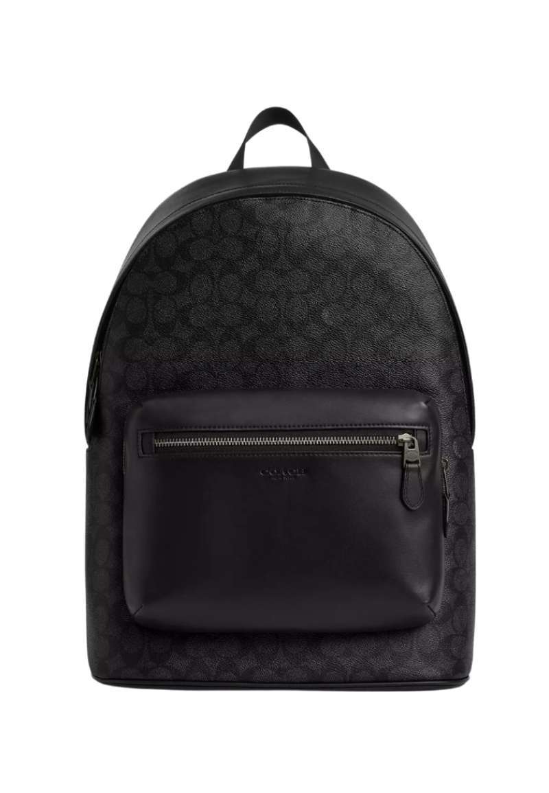 COACH West Backpack In Signature Canvas/Gunmetal/Charcoal/Black