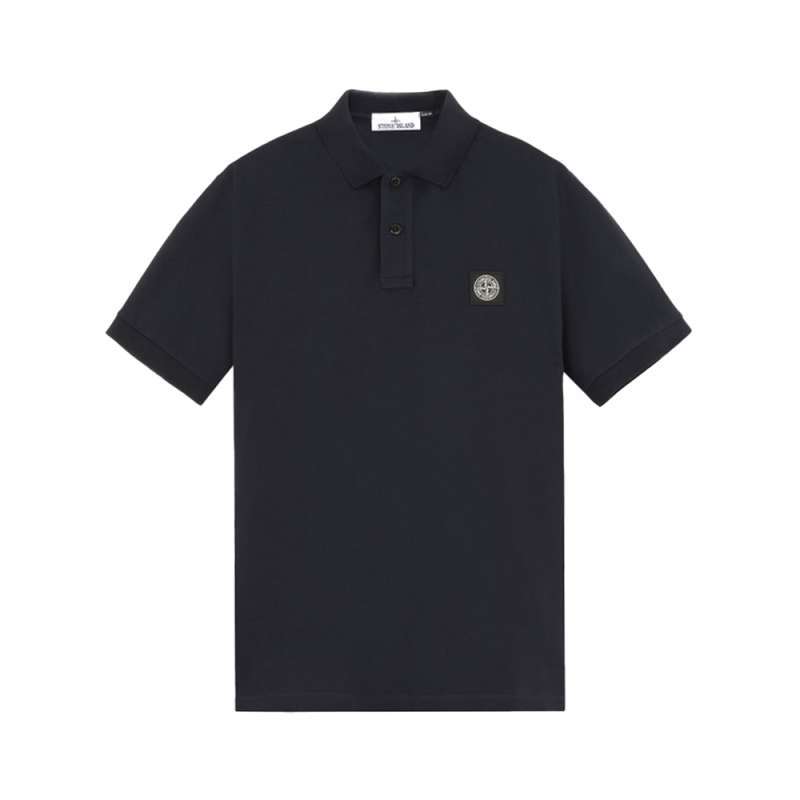 Stone Island 22002sc Organic Cotton Elastane Piqué Polo Shirt Navy Blue