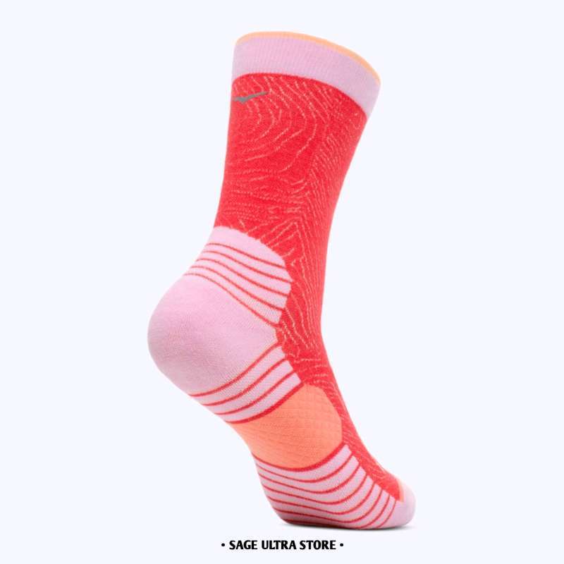 Kaos Kaki Lari Running Hoka Crew Run Sock Unisex Men Women Original  Cerise/Papaya/Aura