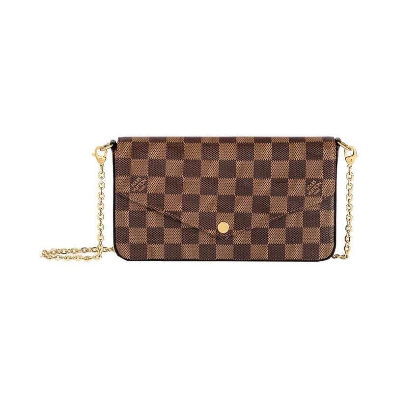 Promo Louis Vuitton Félicie Pochette Damier Ebene Brown Diskon 27