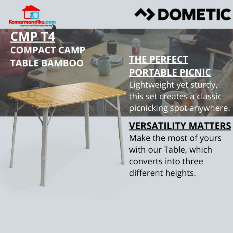 Dometic Compact Camp Table Bamboo CMP T4 Meja Camping