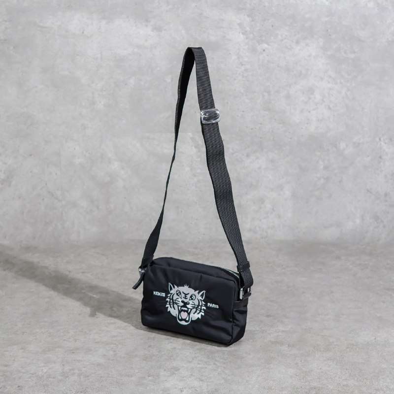 Tas KENZO PARIS TIGER EMBROIDERY GREY BLACK MESSENGER BAG 100% ORIGINAL