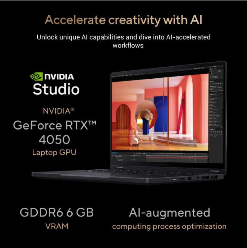 LAPTOP ASUS PROART PX13 OLED TOUCH HN7306WU RYZEN AI 365 RTX4050 6GB/  24GB 1TB W11+OHS+O365 3K BLACK