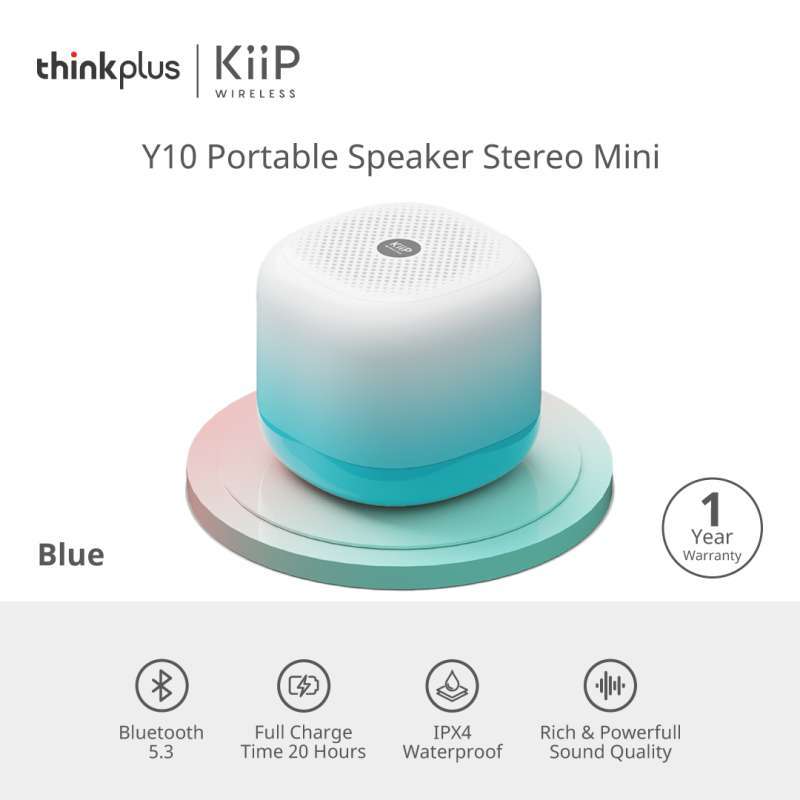 KiiP Y10 Mini Bluetooth Speaker dengan Hi-Fi dan TWS, Ukuran Portabel, dan Anti Debu. Cocok untuk Pencinta Musik dan Aktivitas Outdoor
