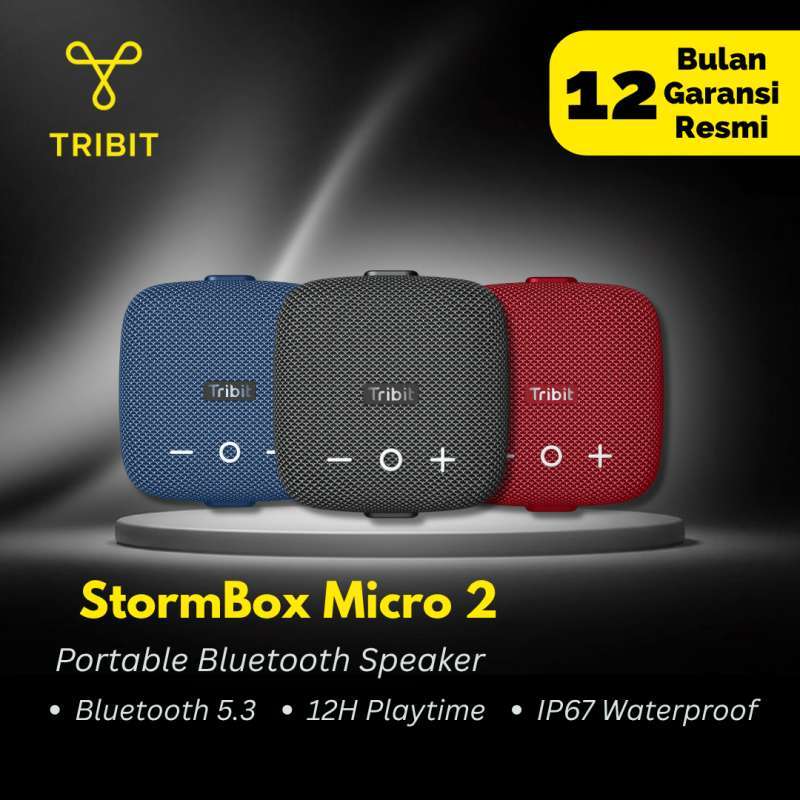 Tribit StormBox Micro 2 Speaker Bluetooth Portabel dengan Suara Keras 90dB, Bass Mendalam, Tahan Air IP67, dan Baterai 12 Jam untuk Semua Pengguna Aktif