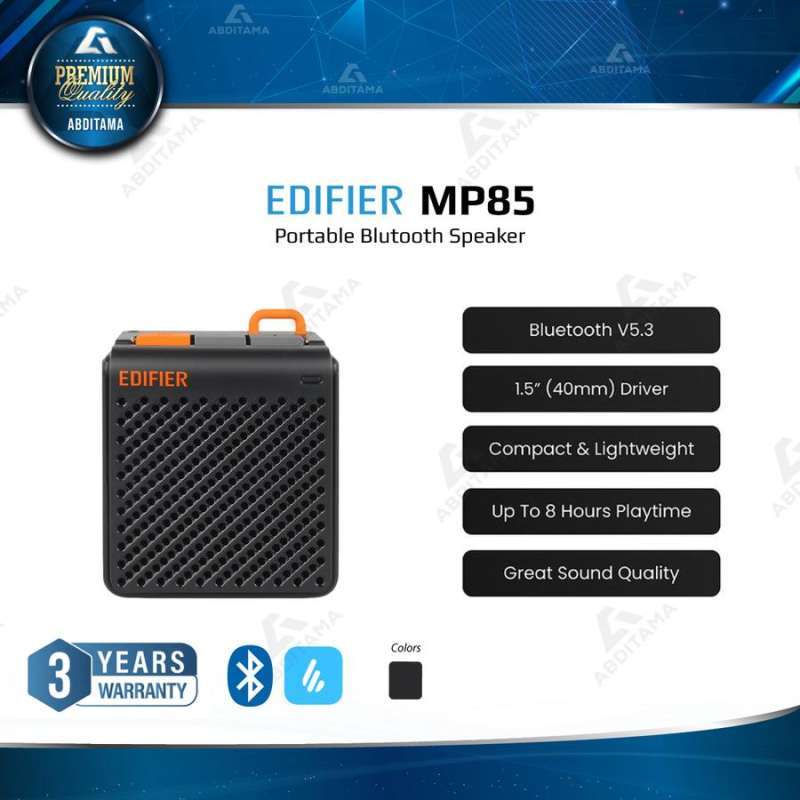 Speaker Portable EDIFIER MP85 Portable Bluetooth Speaker Driver inch  40mm Full-Range RMS Battery 480mAh Waktu Putar Jam Bluetooth
