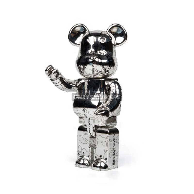 Jual Bearbrick X Bape X Hajime Sorayama Camo Shark Silver
