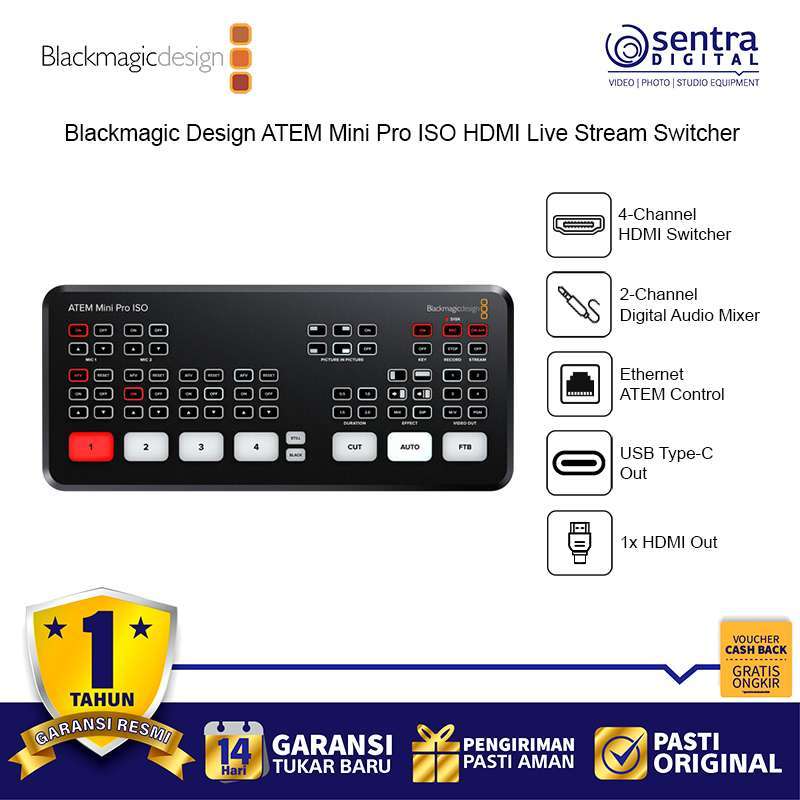 Camera Blackmagic Design Atem Mini Pro Iso Bundle Blackmagic