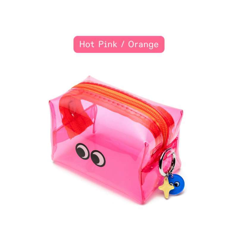 Kanavaia Tiny PVC Zip Pouch Hot Pink Orange
