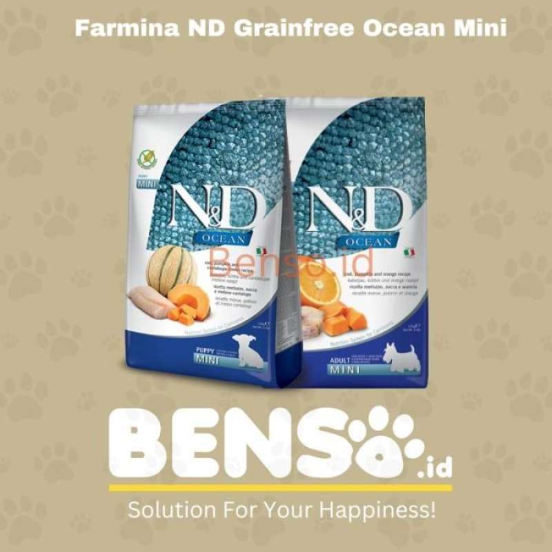 DOGFOOD FARMINA ND GRAIN FREE OCEAN COD PUMPKIN CANTALOUPE MELON PUPPY  MINI